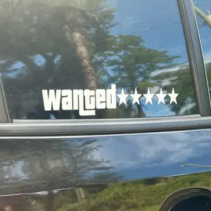 Wanted Decal-Multiple Colors! Glossy And Chrome Finishes!