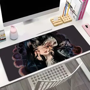 Horror Surreal Twisted Faces Anime Design Extra Large Gaming Mouse Pad, Aesthetic Desktop Decoration Protection Pad, Rubber Pad Non-slip Lock Edge Work Pad, Multi-size Mousepad Suitable For Laptop, Desktop Computer Games, Work, Gaming Room Accessories
