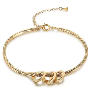 AS613 Personalized Custom Name Love DIY Lettering Bracelet Snake Bone Chain Hollow Love Name Bracelet