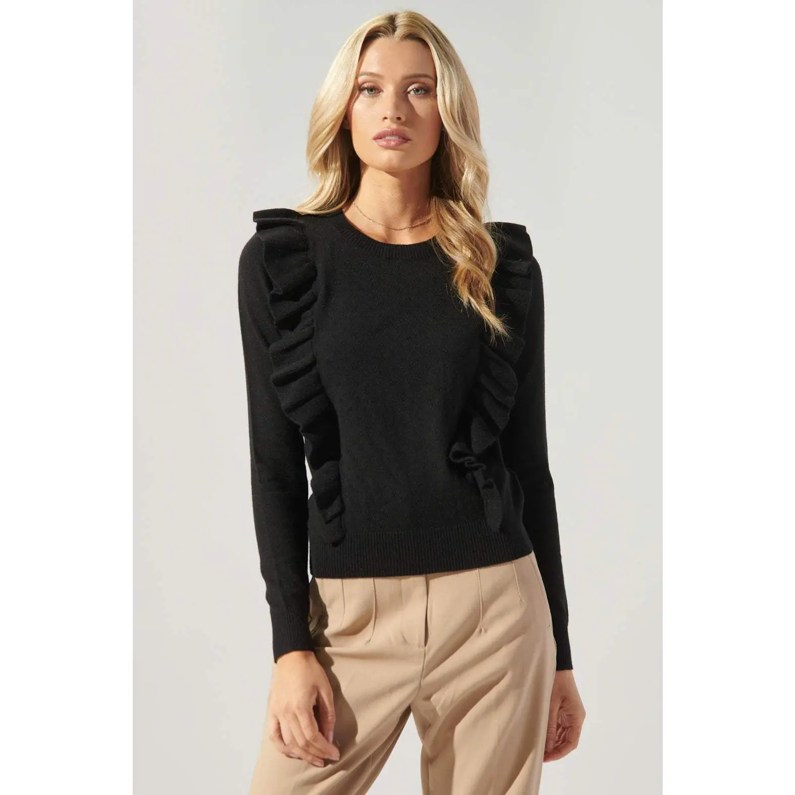 Iceland Ruffle Pointelle Sweater