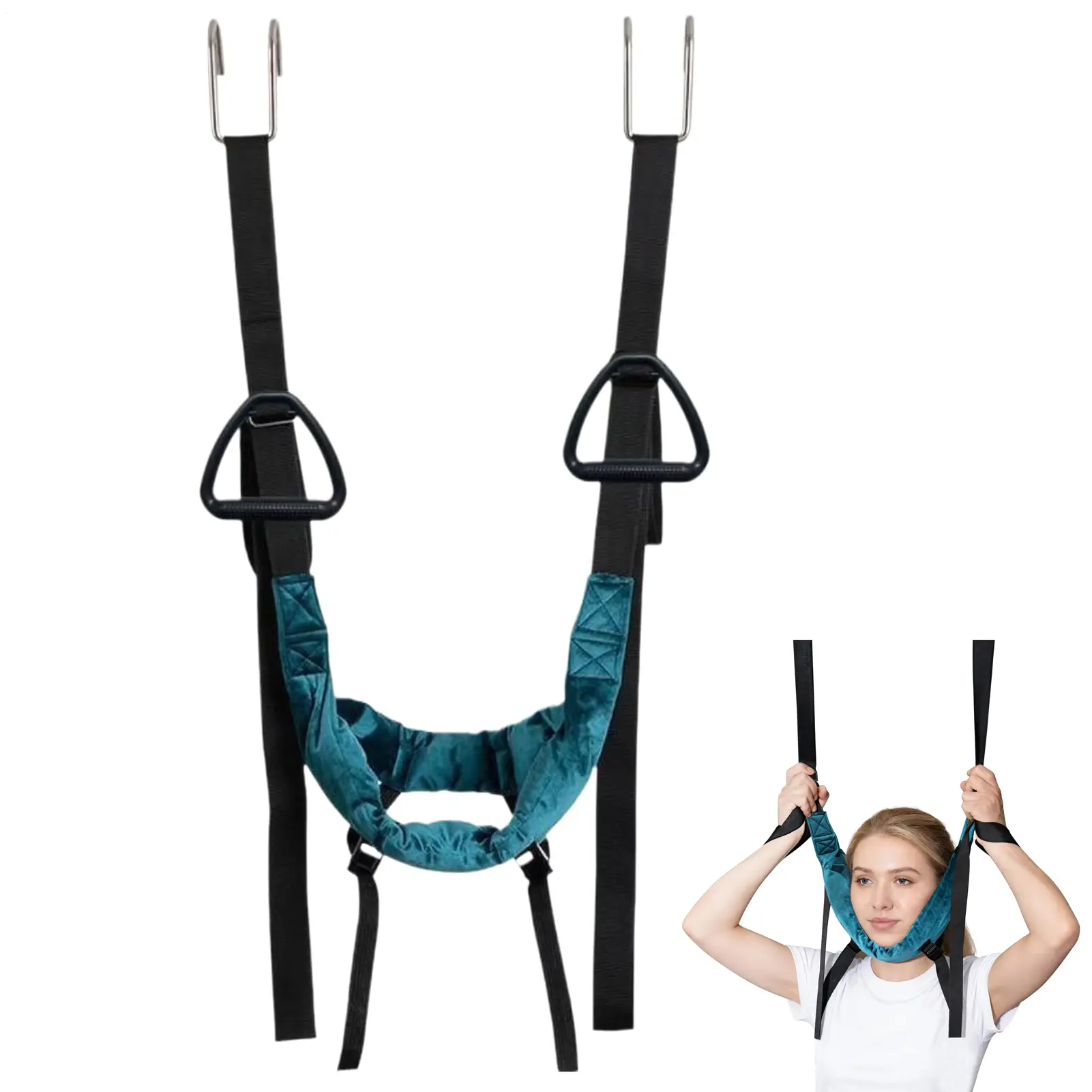 Neck Stretcher Cervical Traction Device Portable Neck Stretcher Hammock for Decompression Home Physical Therapy Neck Stretcher Tool Cervical Spine Relief Adjustable Tension for Men Women Adults Home Office Travel Daily Health