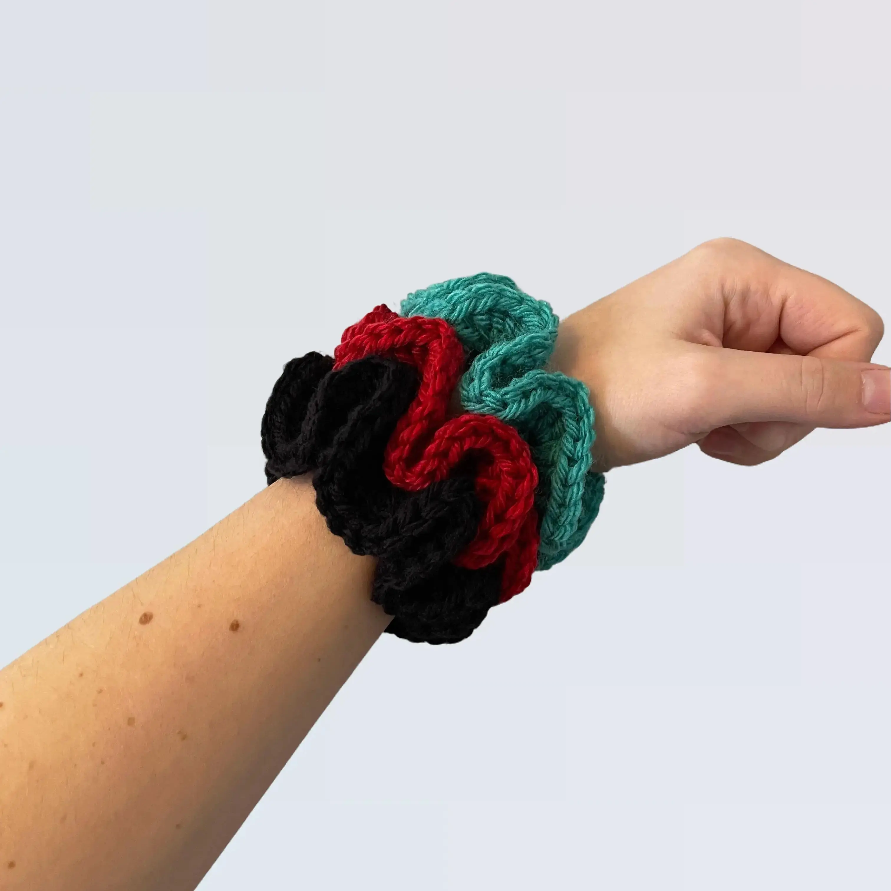 Deku Midoriya Theme Handmade Crochet Scrunchie 3 Pack