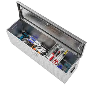 YINTATECH 48 Inch Truck Bed Tool Boxes Heavy Duty Aluminum with Sliding Shelf, Diamond Plate Tool Box for Pick Up Truck RV Trailer, Chest Storage Organizer with Lock and Keys