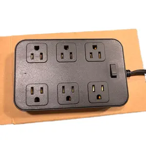 12-in-1 Power Strip With Surge Protection One-Touch Control Switch 12 AC Outlets 6 USB Ports Safe Portable Travel Accessories Ideal For Home Dorm Office
