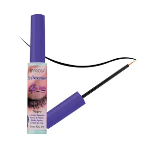 Prosa PRO Liquid Eyeliner Purple Top Ultra-Pigmented 4in1 Black.35oz Waterproof Long Lasting Formula Super Volume Mascara Growth Oil Makeup(PURPLE TOP)