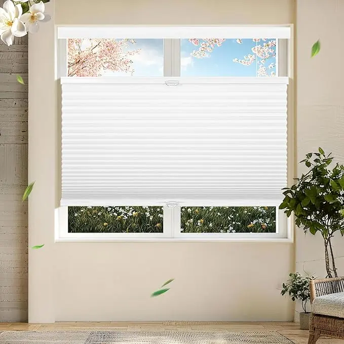 Allesin Top Down Bottom Up Cellular Shades, Blackout Shades Noise Reduction, Suitable Shades,Blackout and Insulation,Honeycomb Blinds Cordless Room Darkening for Bedroom Office