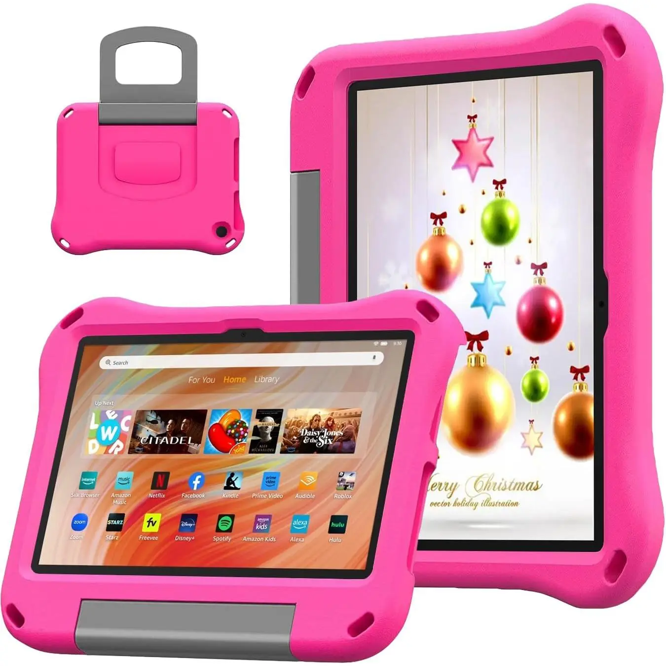 Fire HD 10 Tablet Case,Fire HD 10 Case for (13th/11th Gen, 2023/2021 Release),Light Weight Shock Proof Convertible Handle Stand  Case for  Kindle Fire HD 10/Plus//Pro Tablet,Pink
