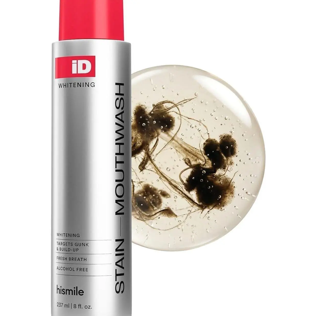 HOT SALE 2026 ! Hismile iD Stain Whitening Mouthwash for White Teeth, Freshens Breath with Essential Oils 237ml