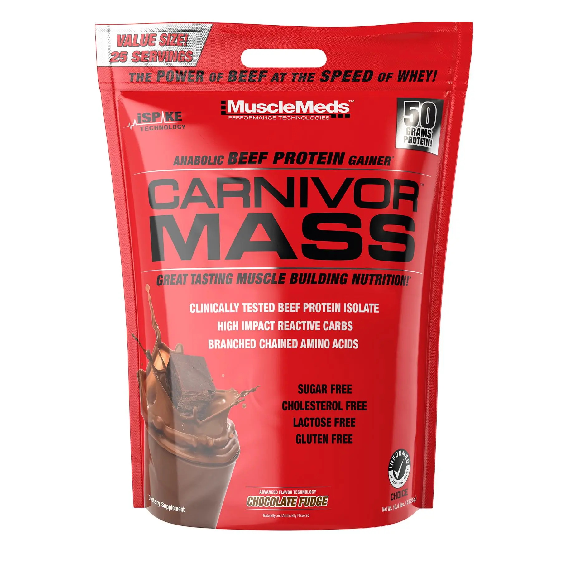CARNIVOR MASS, 50g High Calorie Beef Protein, 10lb Supplement
