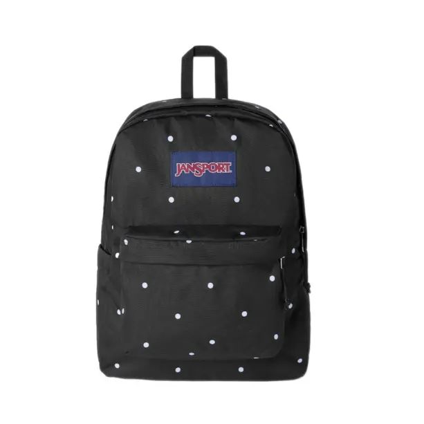 JanSport Classic Aesthetic Printed Backpack for Teen Girls, Built-in 15-inch Laptop Compartment, Cute Polka Dot, Leopard, Cat and French Bulldog Prints, Waterproof Lightweight Nylon Daypack, Stylish Bookbag for School, College and Daily Travel