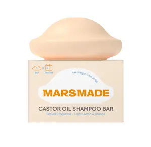 Marsmade Castor Oil Shampoo Bar Hydrating & Moisturizing Natural Hair Soap for Bathing, Hair Growth & Scalp Nourishment, Solid Shampoo for All Hair Types (120g, 4.23 oz)