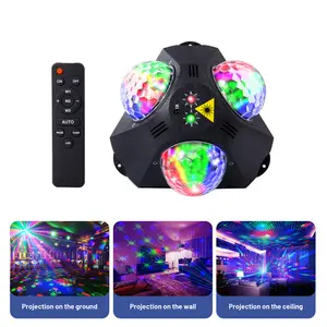 4 in 1 Disco Party Lights, 3 RGB Disco Lights+Red and Green Pattern Lamp Strobe Lights for Home Room Dance Parties Birthday Karaoke Halloween Christmas Wedding Show Club Decorations party light disco lights for parties outside laser beam light