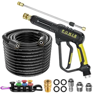 POHIR Pressure Washer Gun and 50FT Hose Kit,3600 PSI Swivel Water Gun With 15in Wand,7  Nozzles For Home Garden Cleaning and Car Washing Heavy Duty