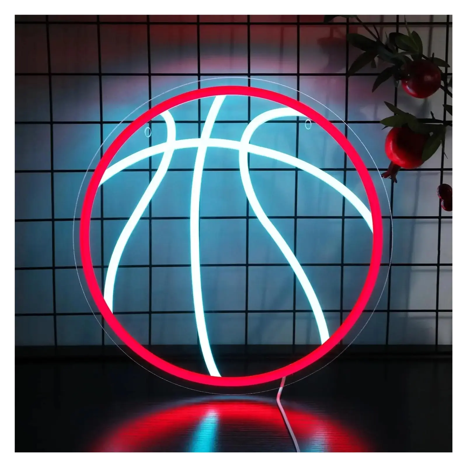 Basketball Neon Sign For Wall Decor Neon Light For Home Gym Sports Art USB Powered Night Light 30.5X30.5cm