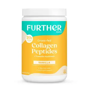 Further Food Grass-Fed Collagen Peptides 20g - Tremella Mushroom, Skin, Hair, and Joint Support with Vanilla Extract