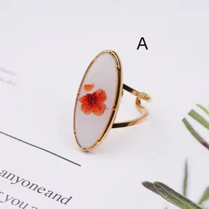 Real Flowers Resin Ring, Floral Jewelry Open Ring, Dried Flower Ring, Gift for Mom, Anniversary, Birthday/Fall