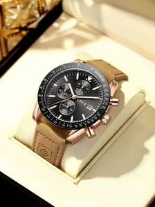 Men's Multifunctional Quartz Watch, Alloy Case, Analog Dial, Date Function, Casual Style, Multiple Colors Available, Perfect Gift