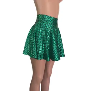 Skater Skirt - Green Mermaid Scales