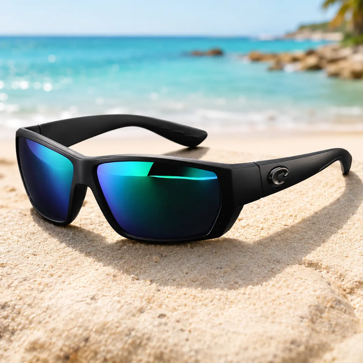 Costaego Costa Del Mar Tuna Alley Matte Black Frame/Grey Polarized Lenses 580P, Fashion Cycling Running Sun Glasses Unisex Outdoor Sport Goggles