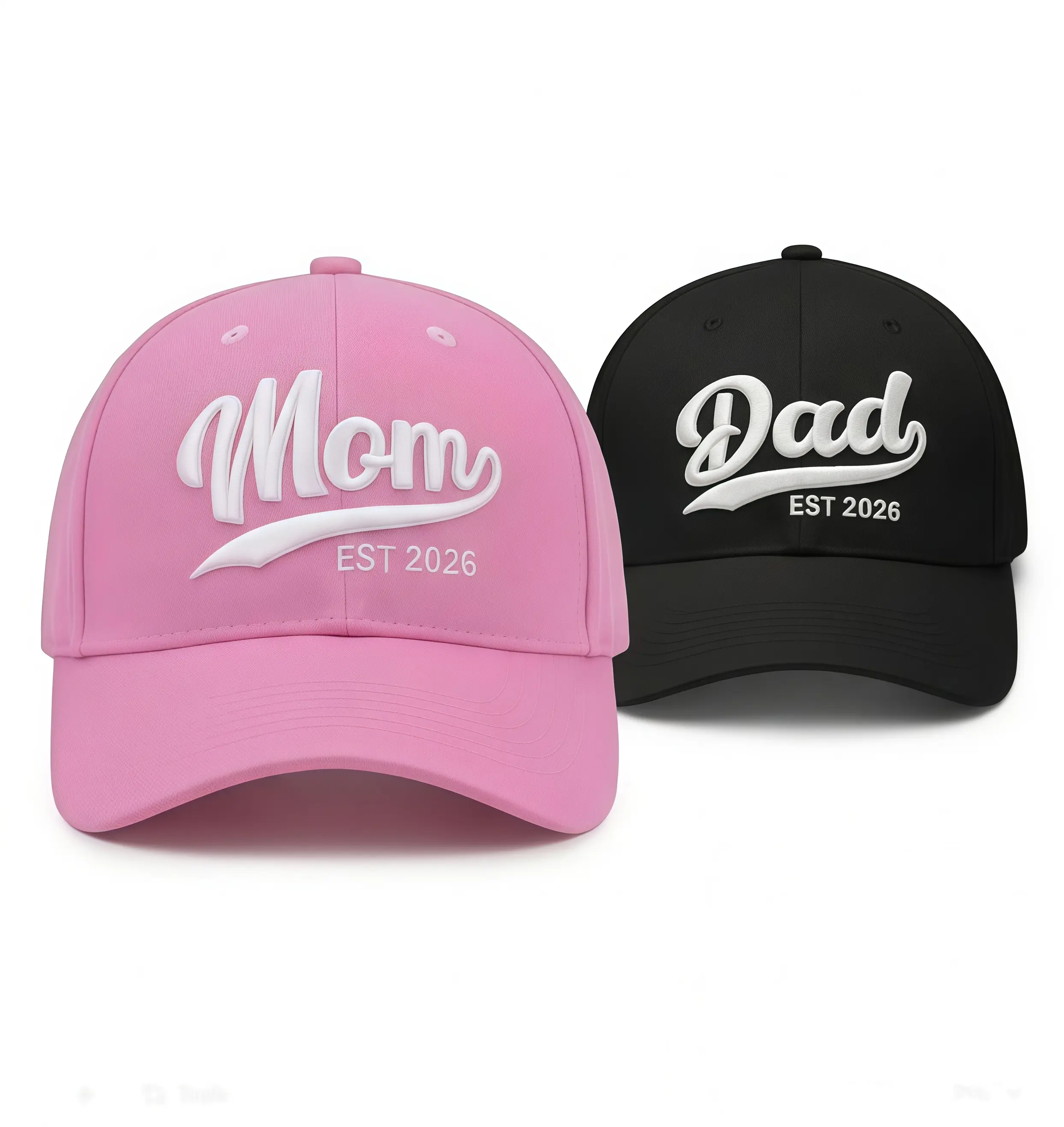 Couples Matching Baseball Caps Set, Lightweight Casual Sports Cap for Expecting Parents, Embroidered EST 2026, Sport Style Hat, Cotton Baseball Cap, Sports Hats