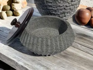 Tortillero- Volcanic Stone Tortilla Warmer with Wooden Lid