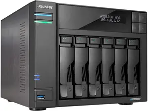 Asustor Lockerstor 6 Gen 2 AS6706T 6 Bay NAS, Quad-Core 2.0GHz, Dual 2.5GbE Ports, 8GB RAM DDR4, Four M.2 SSD Slots (Diskless)