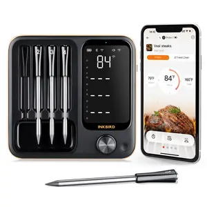 【DealsForYouDays】INKBIRD Wireless Digital Food Thermometer - WIFI & Bluetooth Portable LCD Kitchen Gadget, IP67 Waterproof Kitchen Thermometer for Grill BBQ, Cooking,  summer sale,mid year sale,deals for you,restock,DFYD,campingessentials
