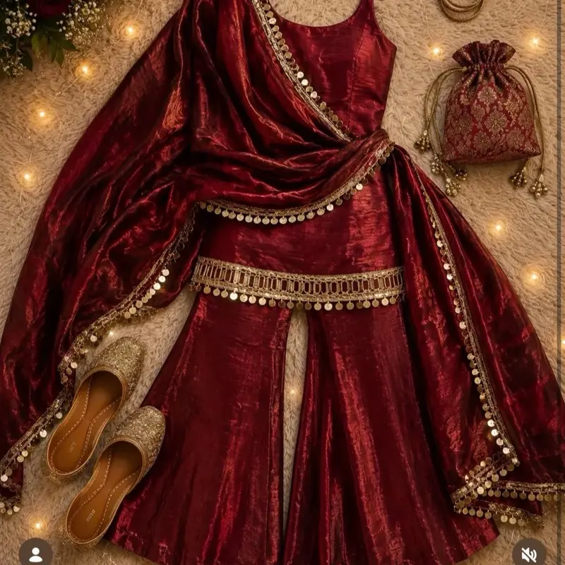 Premium high-quality Partywhere heavy, original mirror work Three piece Sleeveless Kurthi set
