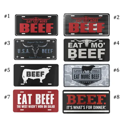 Custom Western Theme Aluminum Vanity Plate - 12x6 in Vehicle Sign, Bold Graphic Longhorn Bull Design, Easy-Mount Car Exterior Accessory, Garage Wall Decor for Ranch Lovers