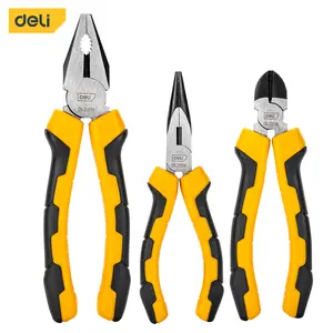 Pliers Set 3-Pi Combination Plier Long Nose Plier Diagonal Cutting Plier Ergonomic Non Slip Soft CR-V Tool, Home Improvement