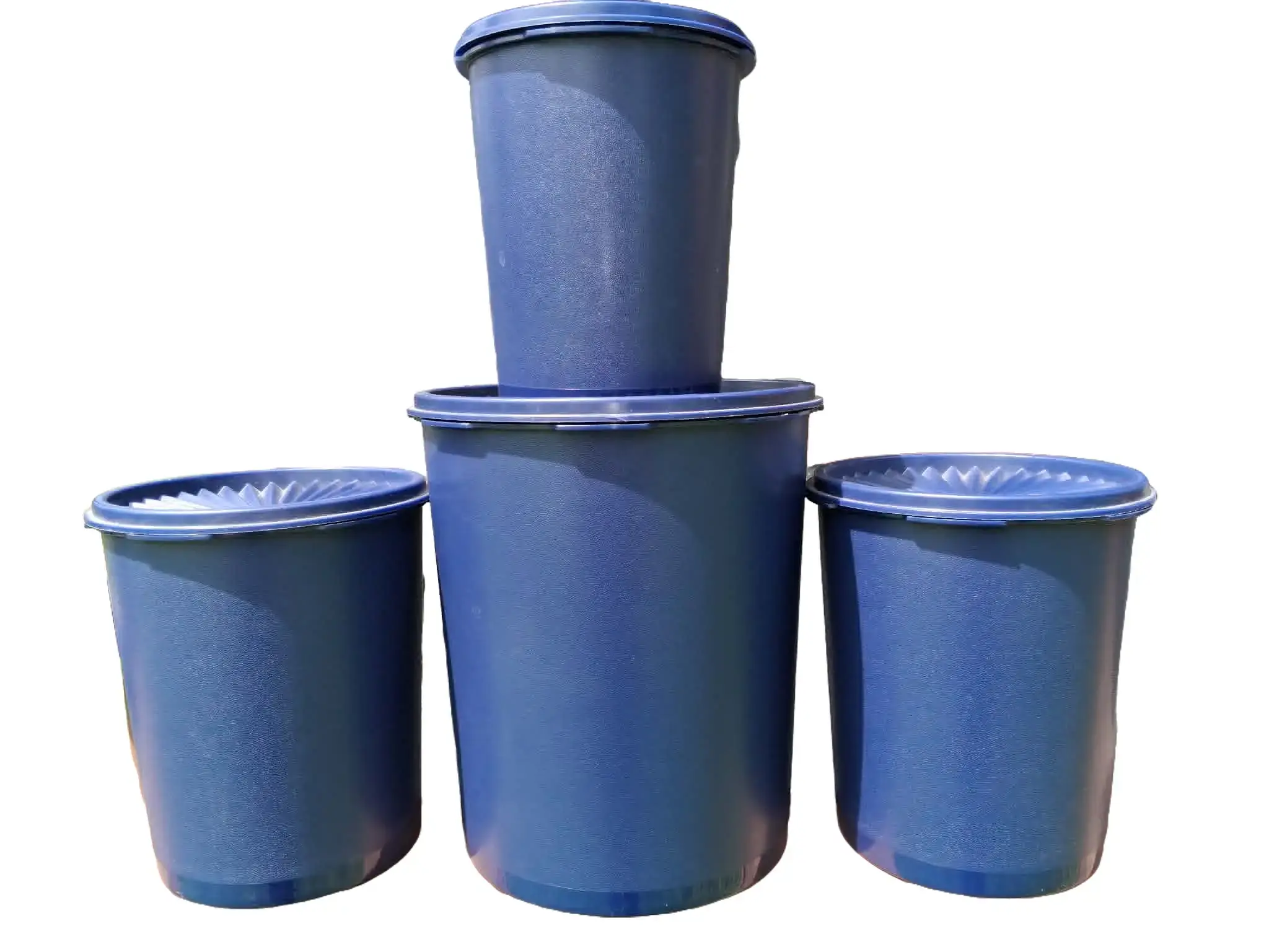 Dark Blue, 4 piece Canister Set with Starburst Seals