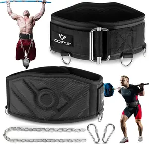 COFOF 3-in-1 Weighted Pull Up Belt, Weight Lifting Dip Belt with 40.6 IN Chain & Self Locking, Weighted Gym Belt for Pull Up, Squat, Powerlifting & Deadlift, Capacity Up to 350 LBS(Size L)