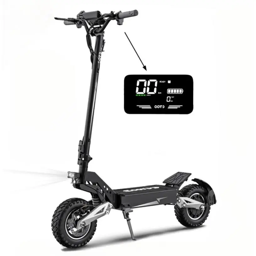 T10 Dual Suspension Electric Scooter, 900W Peak Motor, 48V18AH Battery, 11" Off-Road Tires, Dual Disc Brakes, Foldable Design, LED Display for High-Speed Commuting Mobility, Dual Suspension Scooter