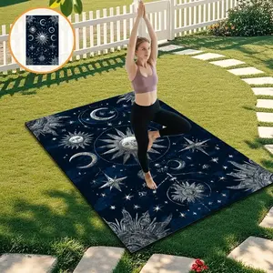 Women's Anti-Slip Yoga Mat, Thickened Outdoor Fitness Pad, Starry Sky Theme Exercise Mat for Beginners, Home & Travel Use