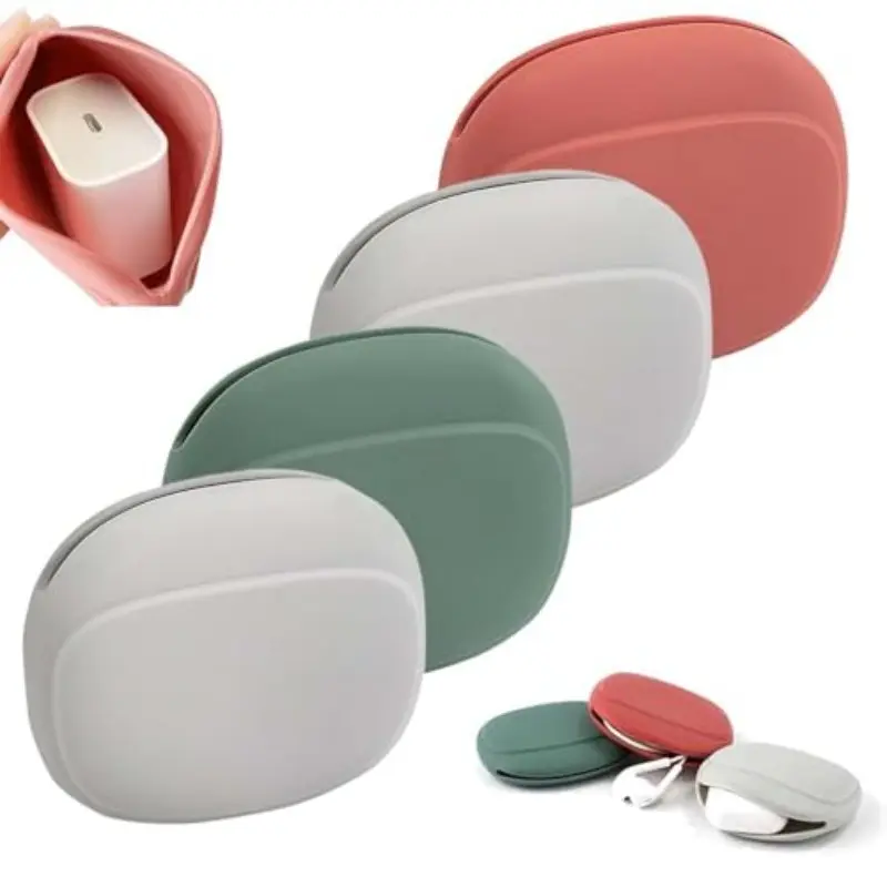 2-Pack Headphone Storage Box, Over-Ear Data Cable Organizer, In-Ear Earbud Case, Space-Saving Lightweight Portable, Perfect for Travel Office Gift, Headphone Accessories