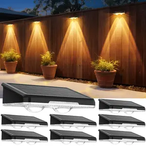 ISUNMEA 8 Pack Solar Fence Lights Outdoor - 3 Modes (Warm/Neutral/Cool White), Fence Lights Solar Powered for Outside, IP65 Waterproof, Deck Lighting for Wall, Step, Patio, Pathway, Stairs