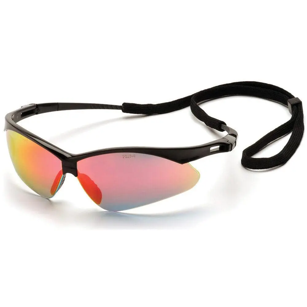 Pyramex PMXtreme Eyewear-Safe Safety Glasses, Black Frame, Ice Orange Mirror Lens, Work Safety Gear for Home Improvement & Security Use