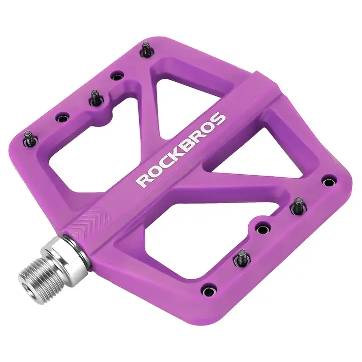 ROCKBROS Mountain Bike Pedals Lightweight Nylon DU Bearing 9/16" MTB Flat Bike Pedals, Bike Gear, Commuters