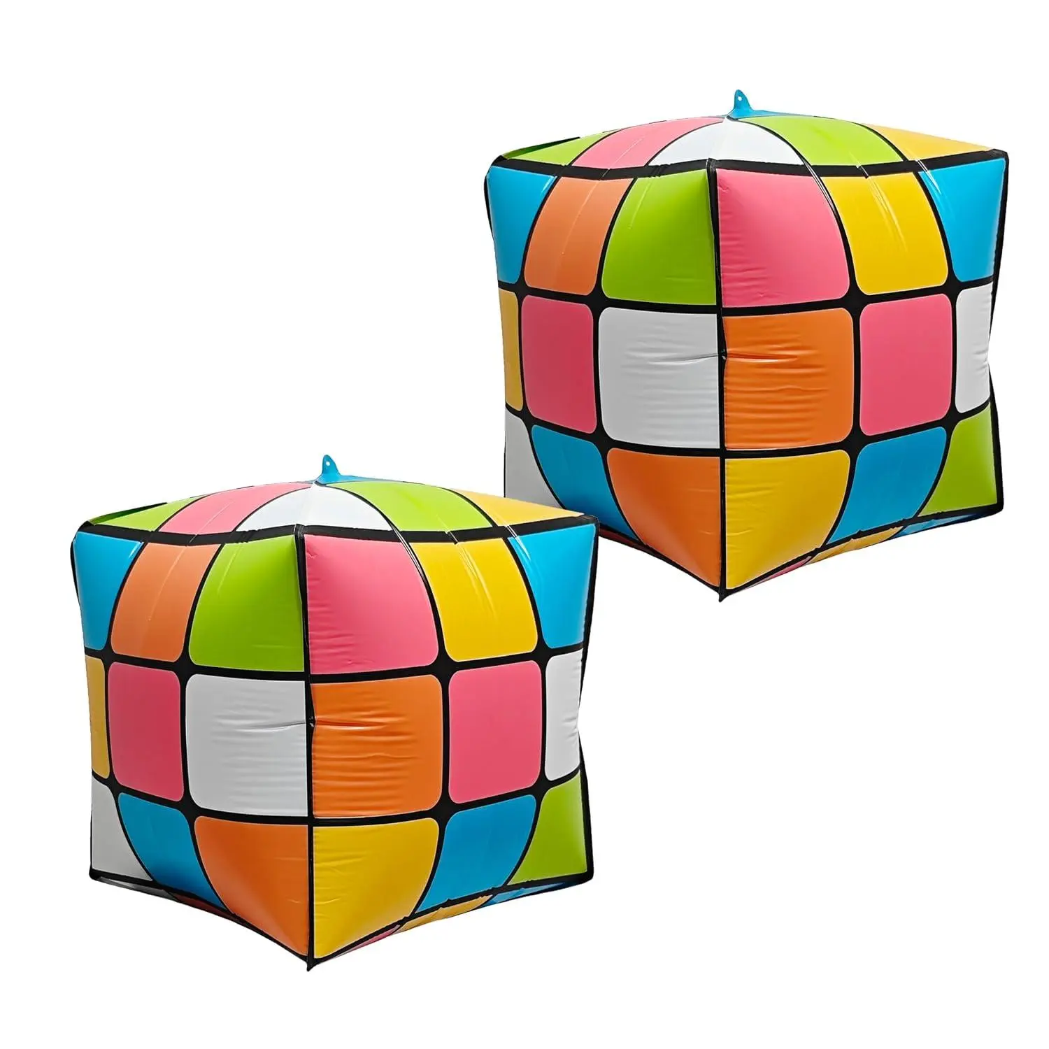 2Pcs 4D Extra Large Square Grid Inflatable Aluminum Film Balloons 22 Inch | Giant Dice Balloons For Party Casino Theme Game Decoration Indoor Outdoor Wide Game Lawn Game
