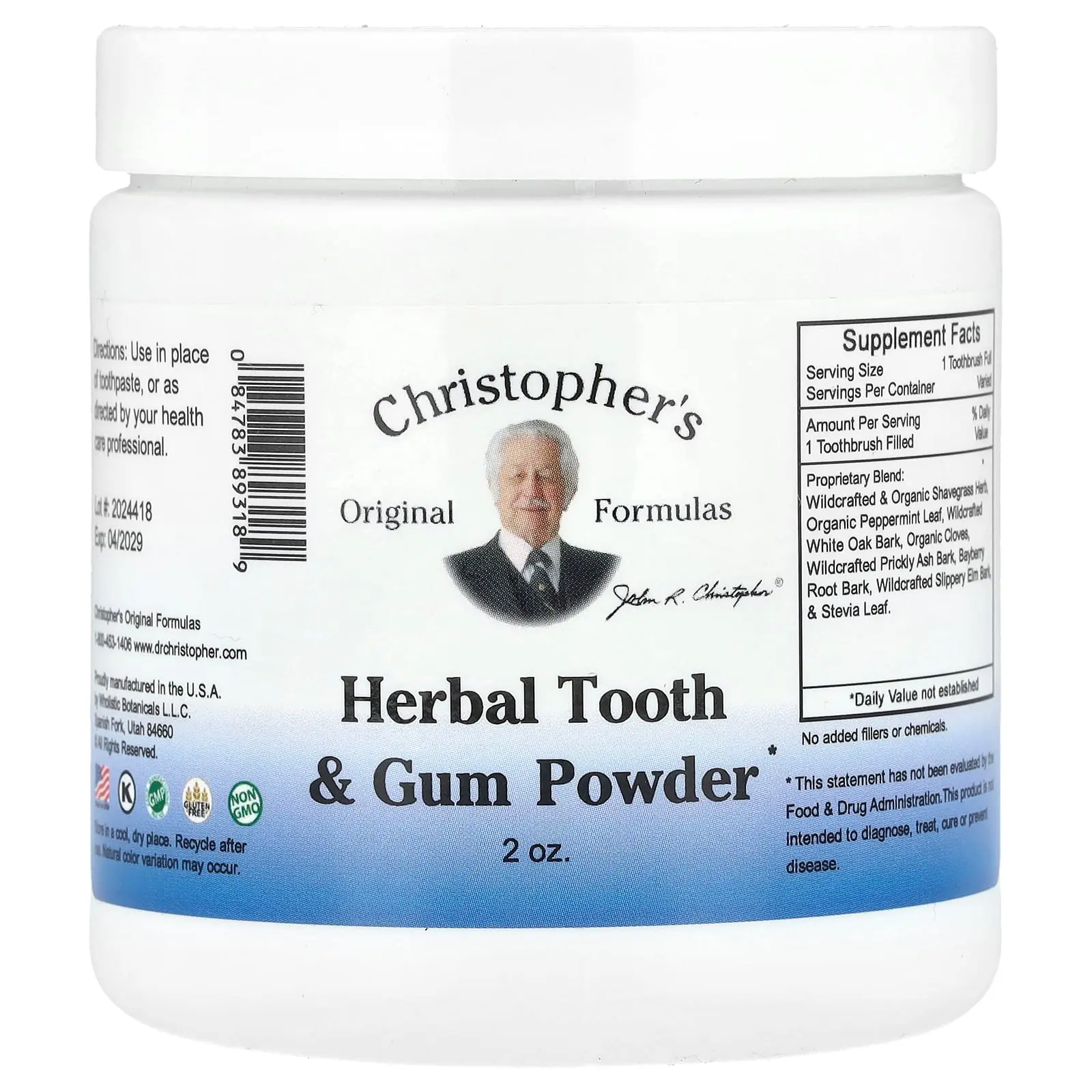 Christopher's Original Formulas Herbal Tooth & Gum Powder, 2 oz. Christopher's Original Formulas Herbal Tooth & Gum Powder, 2 oz.