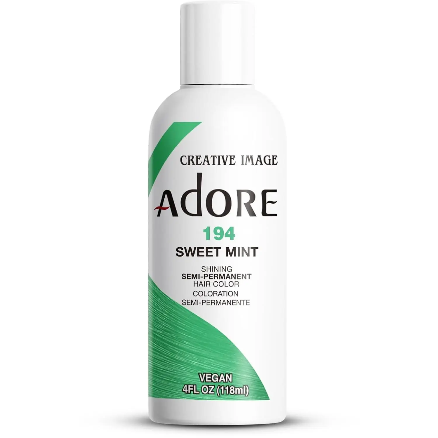 Adore Semi Permanent Hair Color, 194 Sweet Mint, 4 Fl Oz | Vegan & Cruelty-Free Green Hair Dye | No Ammonia, No Peroxide, No Alcohol