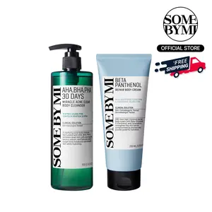 Korean Body Care Set - Gentle Exfoliating Body Wash for Acne-Prone Skin & Hydrating Daily Body Cream - Korean Skincare