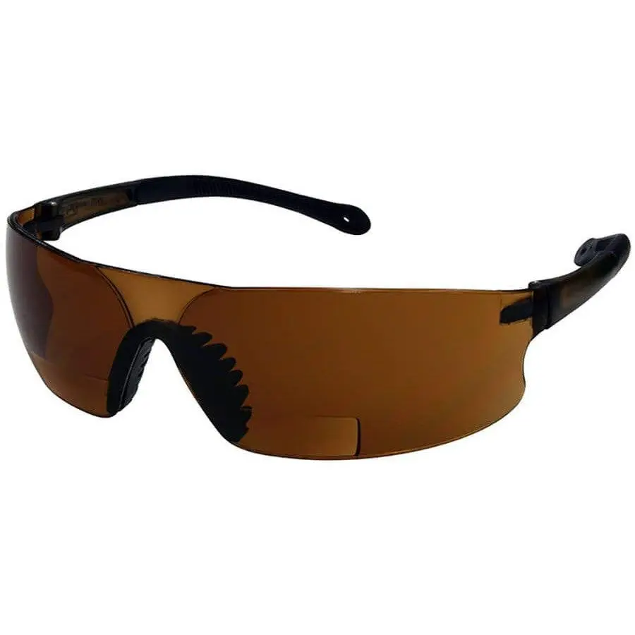 Radians Rad-Sequel RSx Bifocal Construction Safety Glasses, Coffee Lenses, Secure Fit, Rubber-Tipped Temples, for Indoor & Outdoor Work Use, Construction Glasses