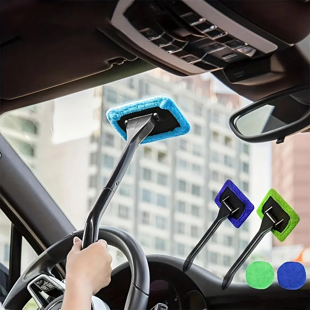 1PC Windshield fog remover cleaning brush Front wiper tool Cleaning brush cleaner, Deluxe Car Cleaning Kit Long-Handled Brush Set Effortless Interior Exterior Wiper, Auto Glass Maintenance Accessories Durable Plastic Construction Easy Use Design