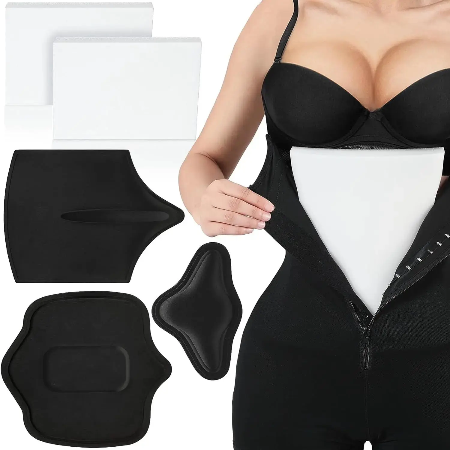 Lipo Foam Board 5-Piece Set, Minimalist Sponge-Cloth Ab Board and Back Molder for Post Surgery Compression and Fitness Shapewear