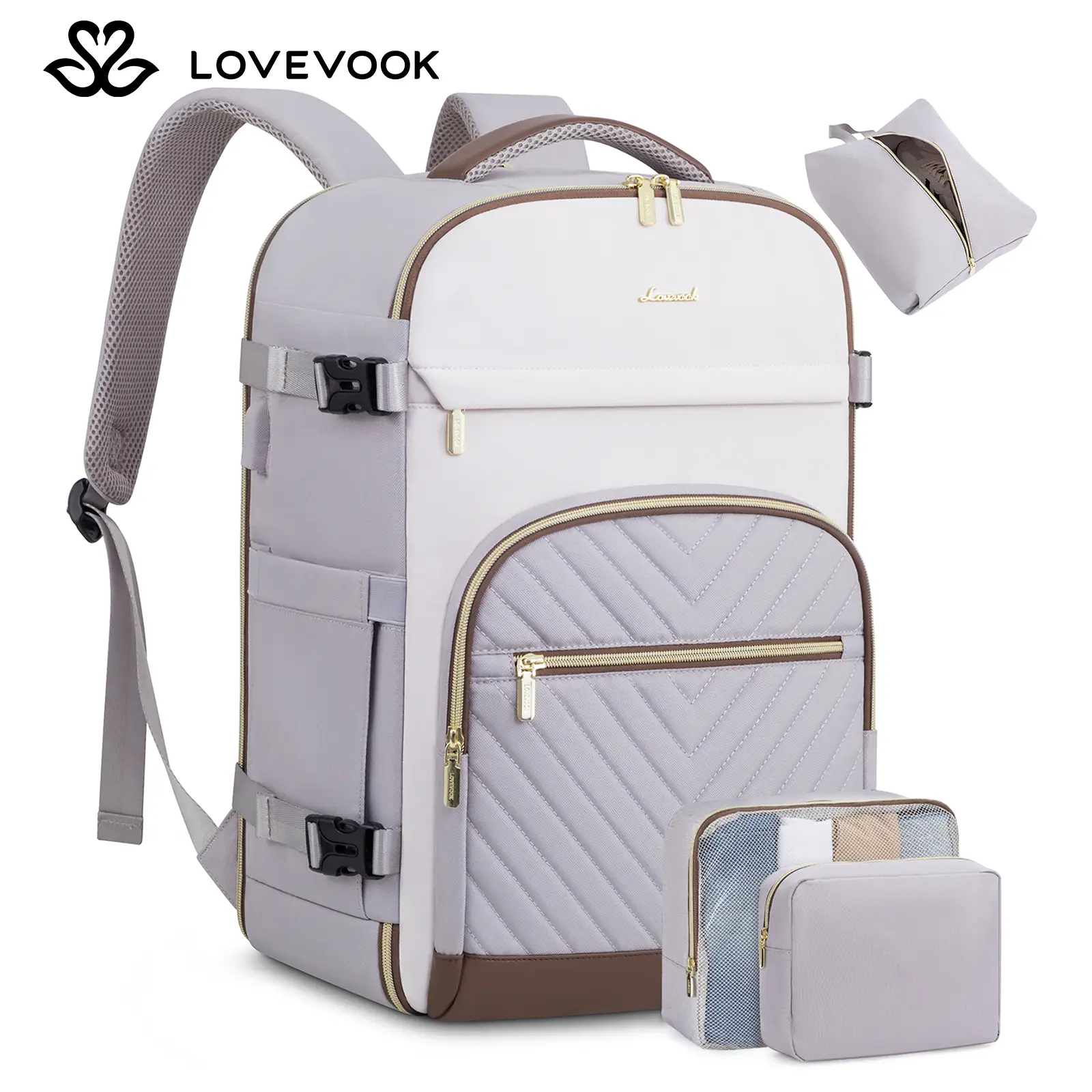 LOVEVOOK Fall Travel Backpack for Women,Carry On Backpack for Airplanes,15.6&17.3“Laptop Personal Item Travel Bag,TSA Approved Carry On Luggage,Waterp