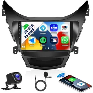 RIMOODY 9-inch 2G+64G Android 15 Car Radio with Car Display Screen for Hyundai Elantra 2011-2013, Carplay, Android Auto, Mirror Link, 26UI, Bluetooth, GPS Navigation, WiFi, EQ, FM, Backup Camera, MIC
