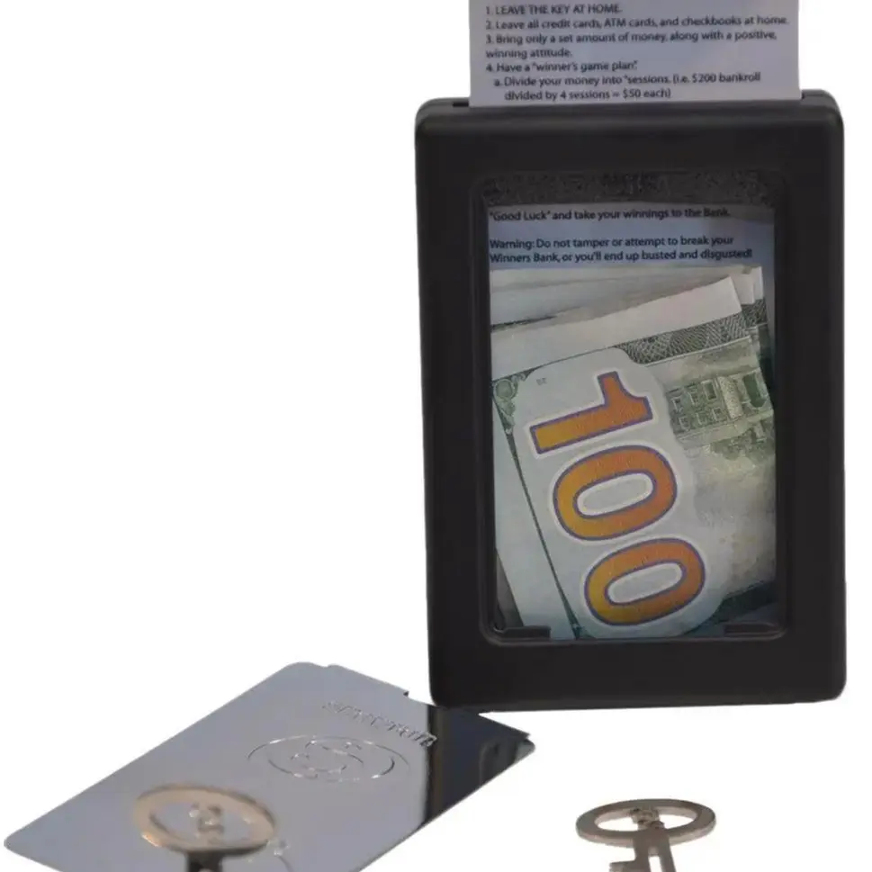 Showfor Winner's Bank Winners Bank200 Pocket Bank Portable Safe Gamble Box Slot Buddy Showfor the Money #1 Casino Player's Gift Metal