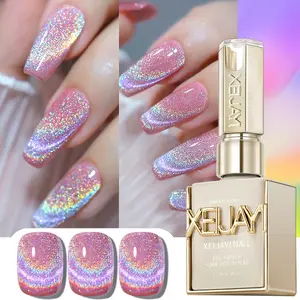 XEIJAYI Photo Frame Bottle — Rainbow Cat Eye Gel Nail Polish, New Trendy High-Density Ultra-Fine Magnetic Glitter Gel, Super Shiny and Flashy, Long-Lasting Salon-Quality Nail Art Design, Perfect Christmas Gift