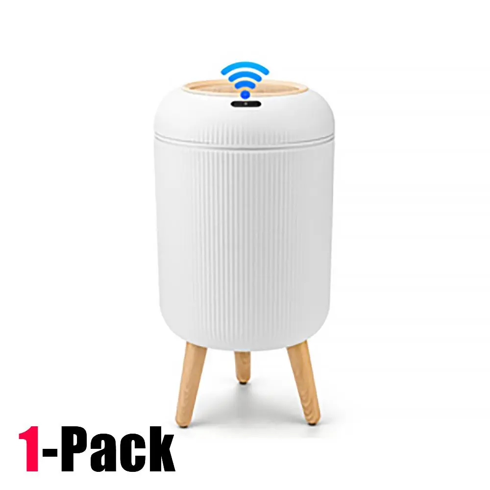Circular Induction Trash Can - Auto-Open Waterproof Car Interior Accessory Bin, Motion Sensor Waste Bin for Car Users, Space-Saving Eco-Friendly Bathroom Gadget with Classic Simple Look